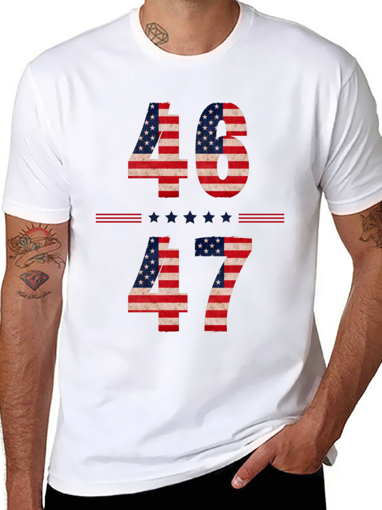 46 to 47 American Flag Graphic Tee