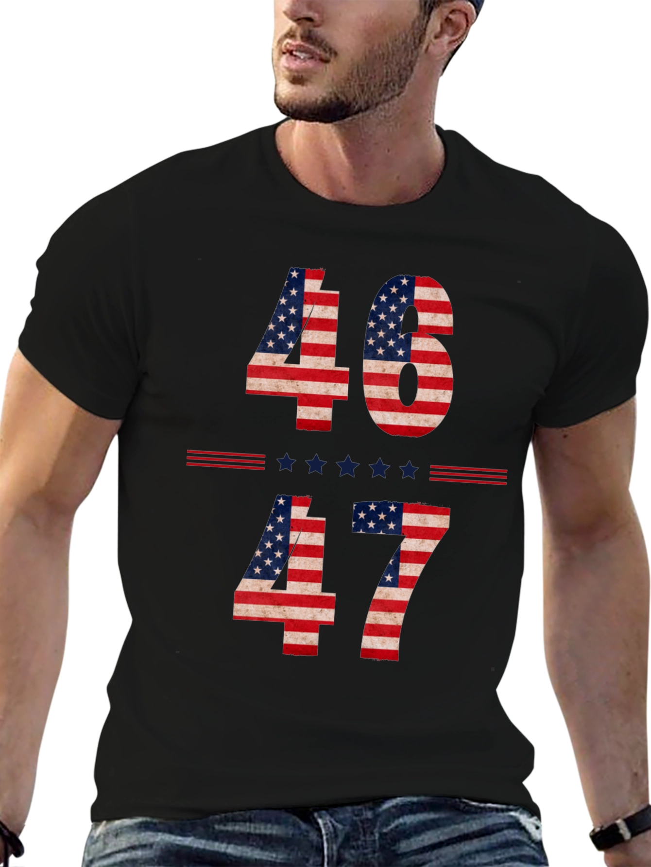 46 to 47 American Flag Graphic Tee
