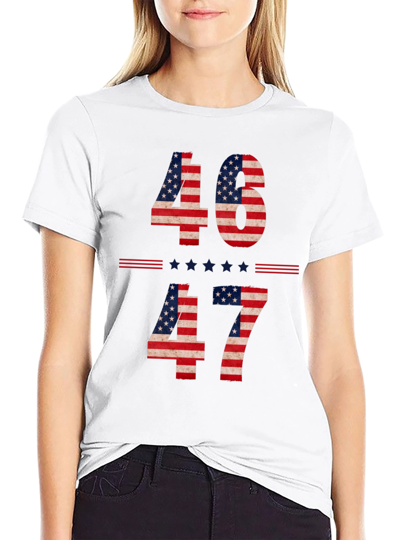 46 to 47 American Flag Graphic Tee