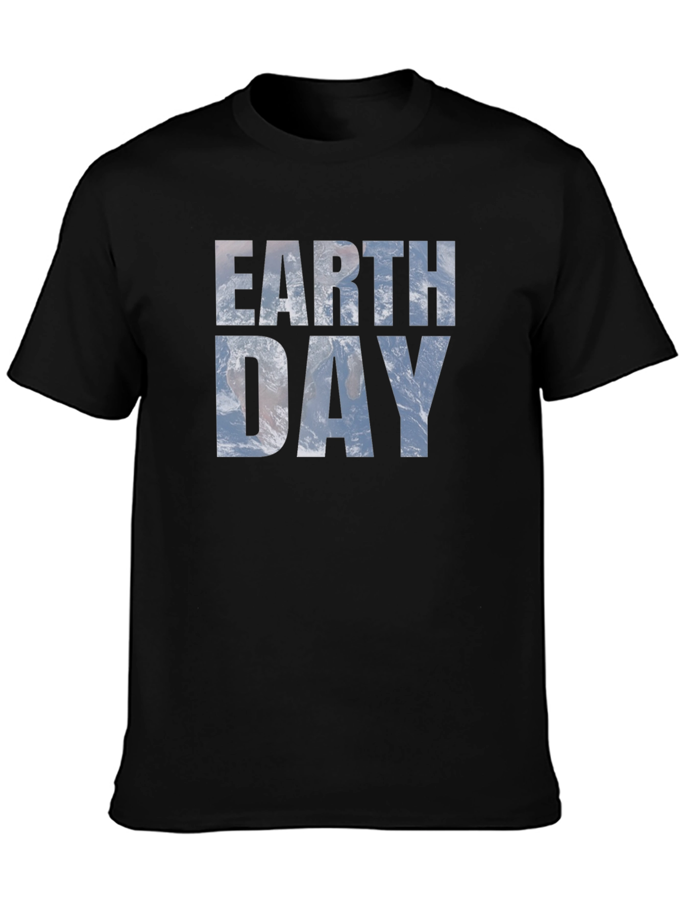Earth Day Graphic Tee - Black Cotton Blend T-Shirt