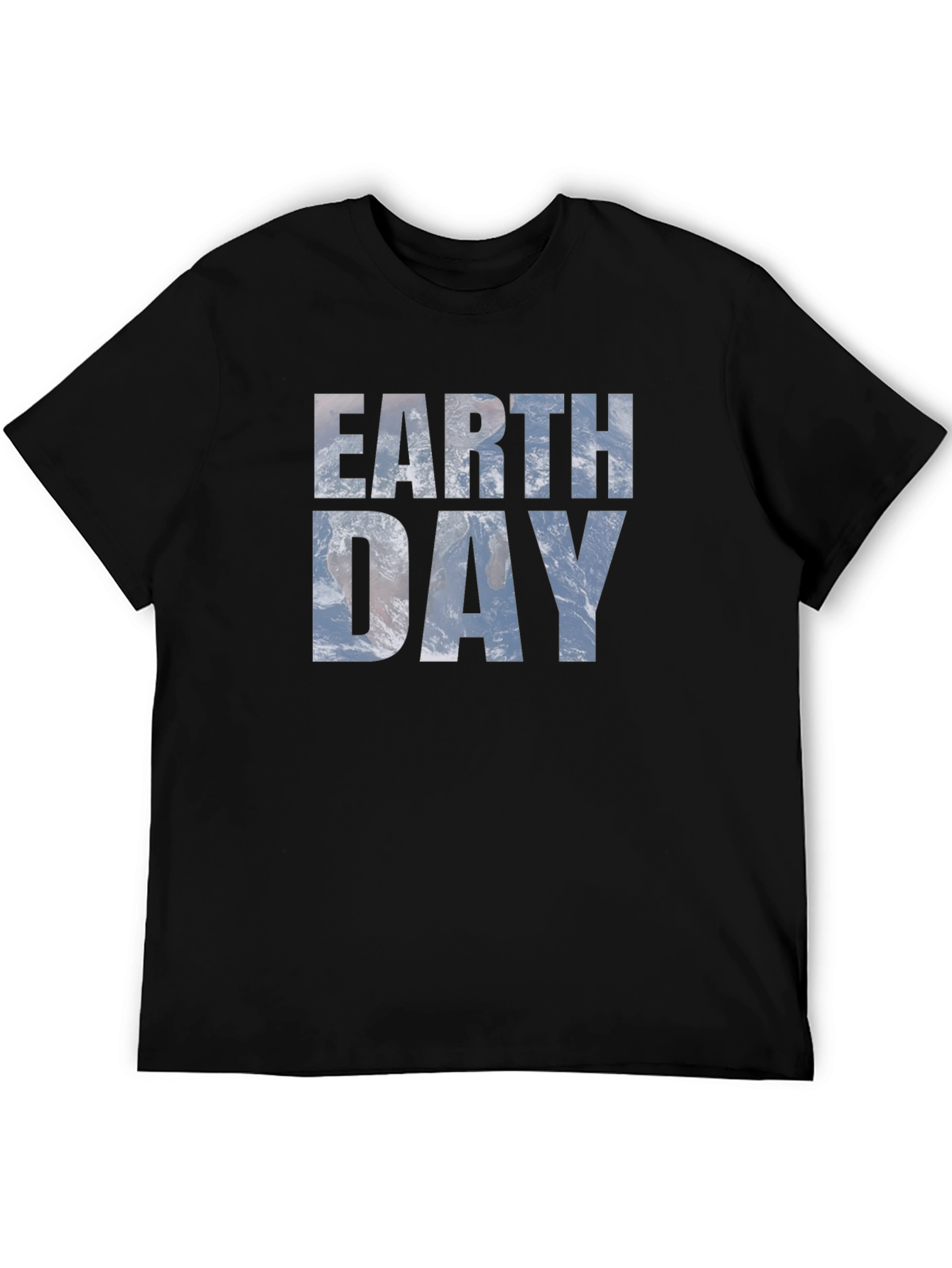 Earth Day Graphic Tee - Black Cotton Blend T-Shirt