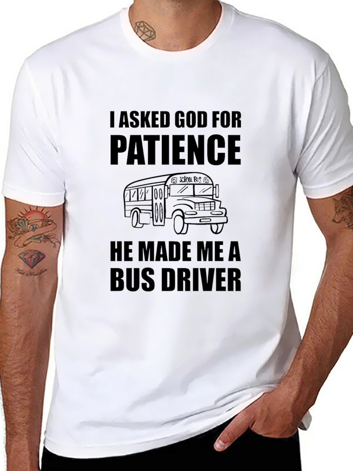 Bus Driver Patience Graphic Tee - Black