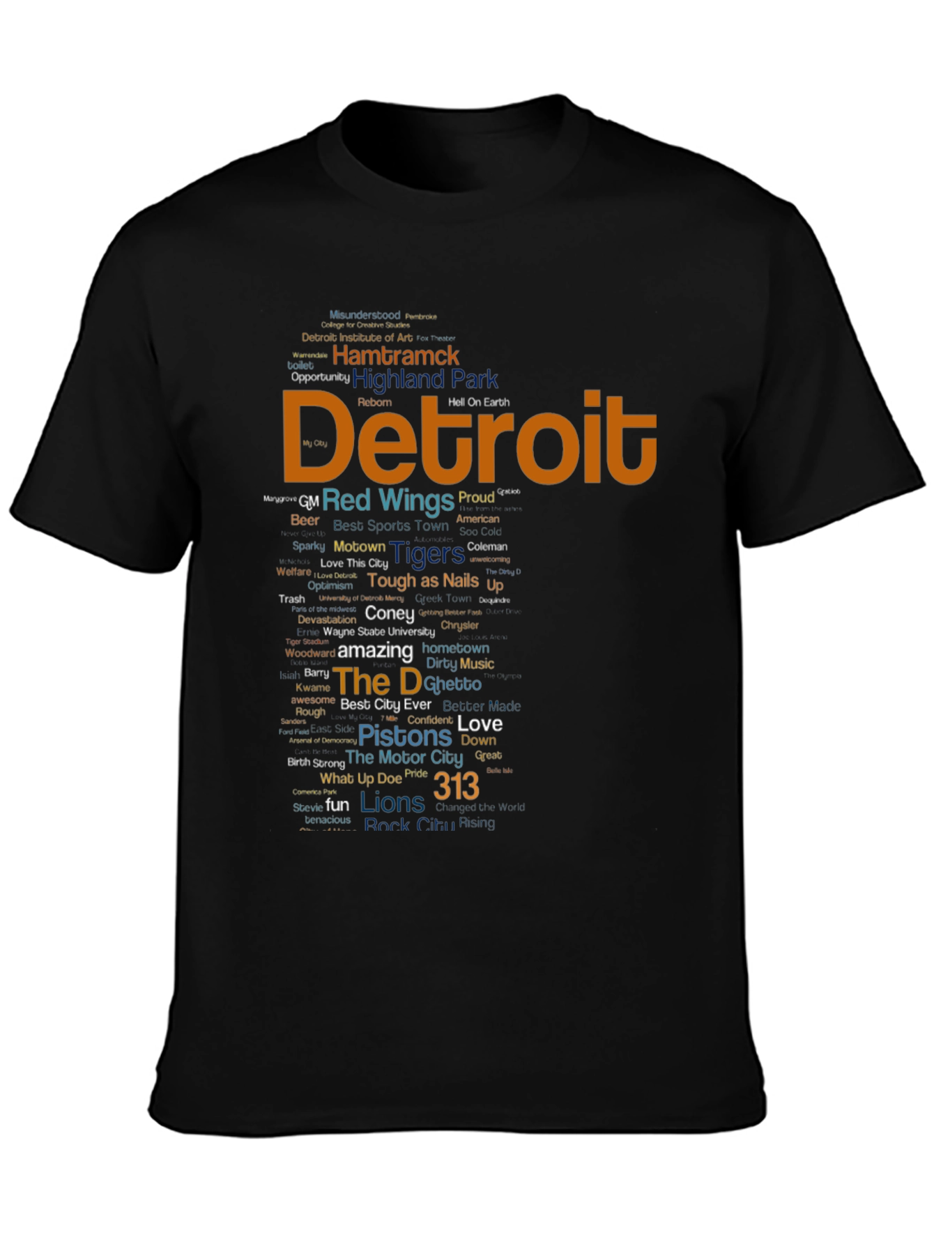 Detroit Word Art T-Shirt