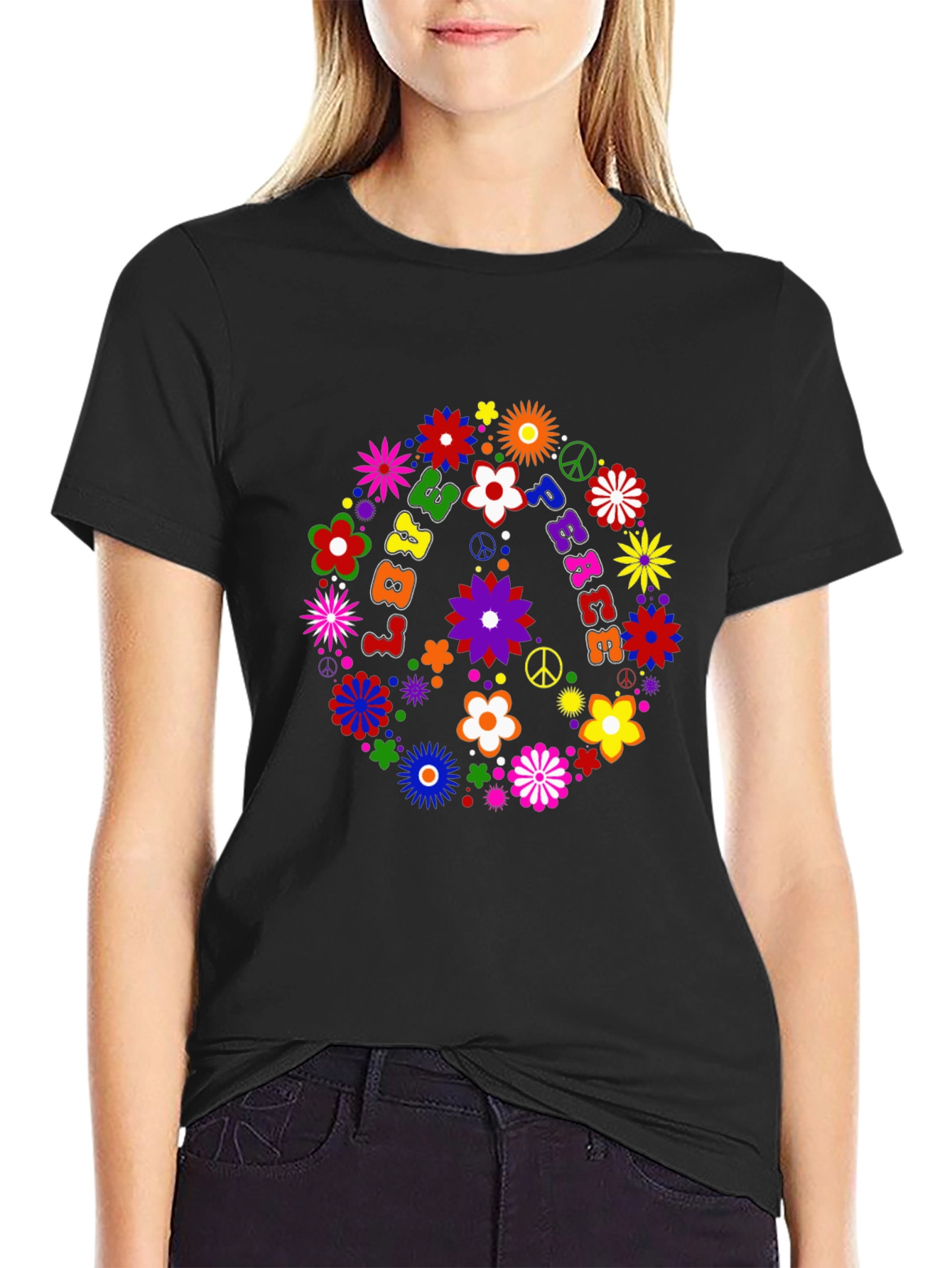 Peace Love Flowers Graphic Tee