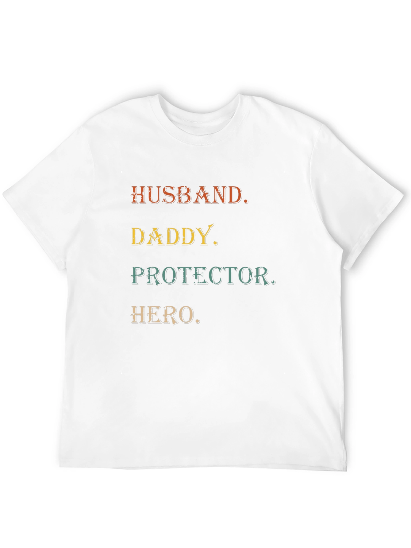 Husband Daddy Protector Hero Mens Black T-Shirt