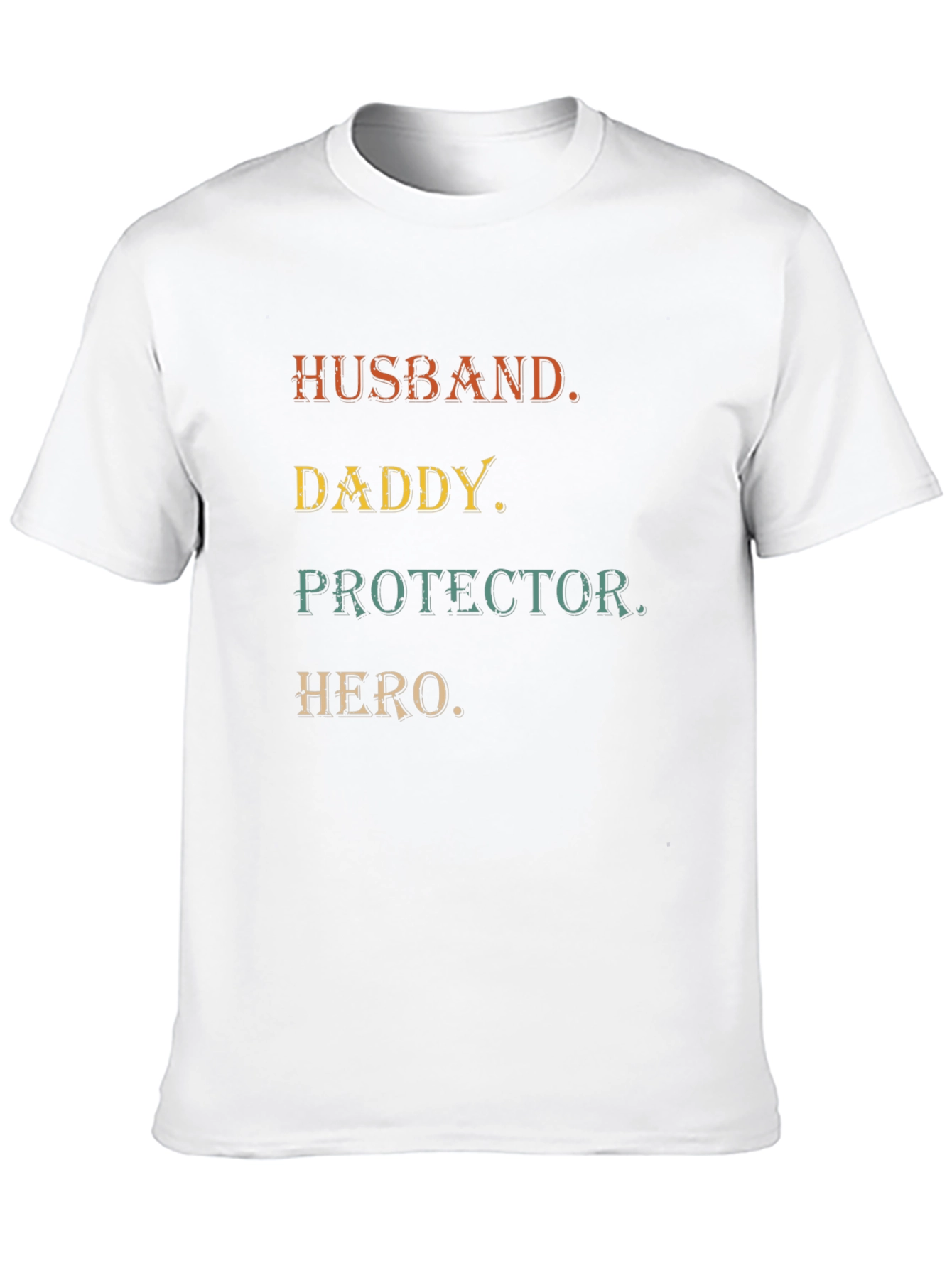 Husband Daddy Protector Hero Mens Black T-Shirt
