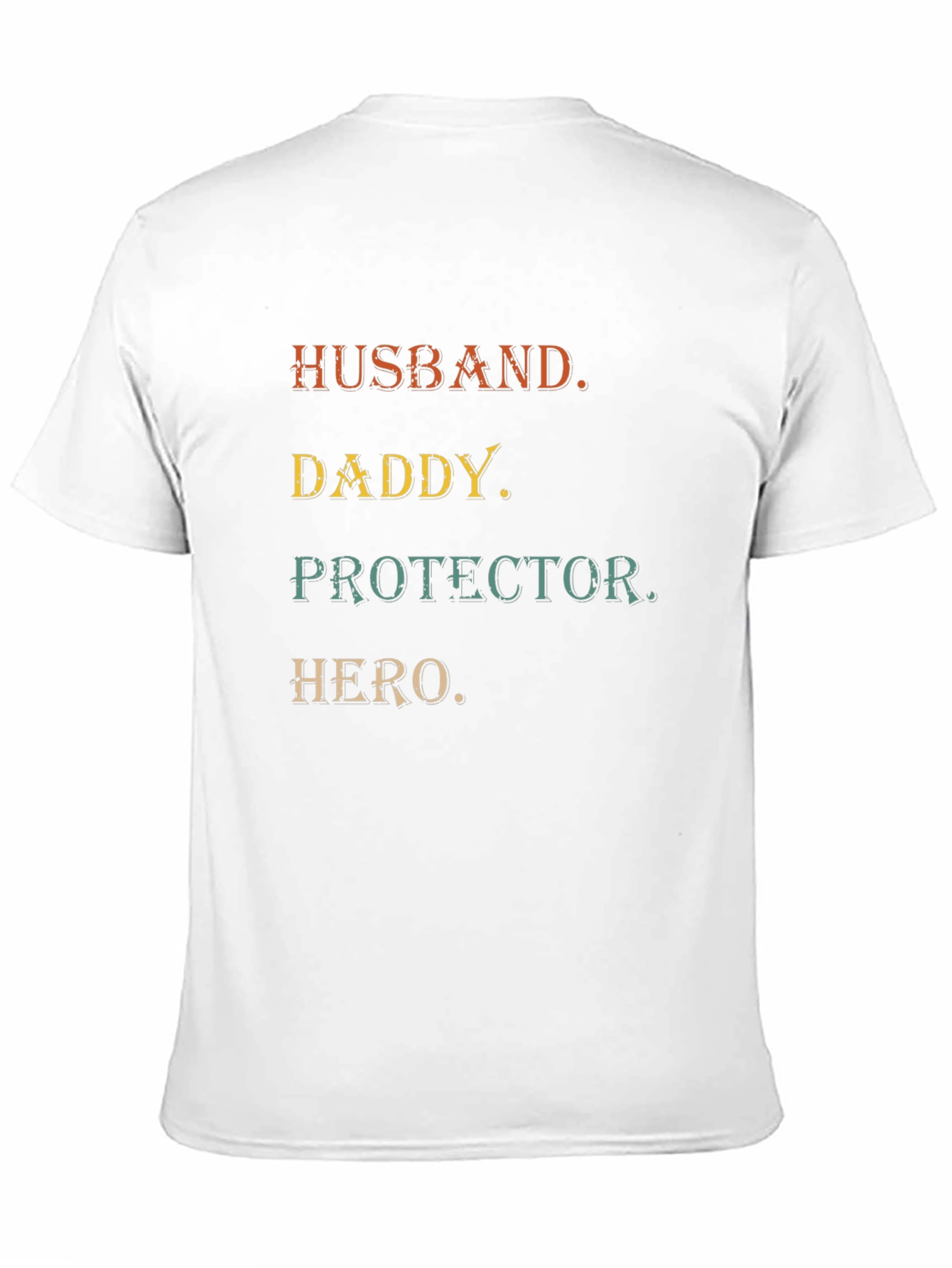 Husband Daddy Protector Hero Mens Black T-Shirt