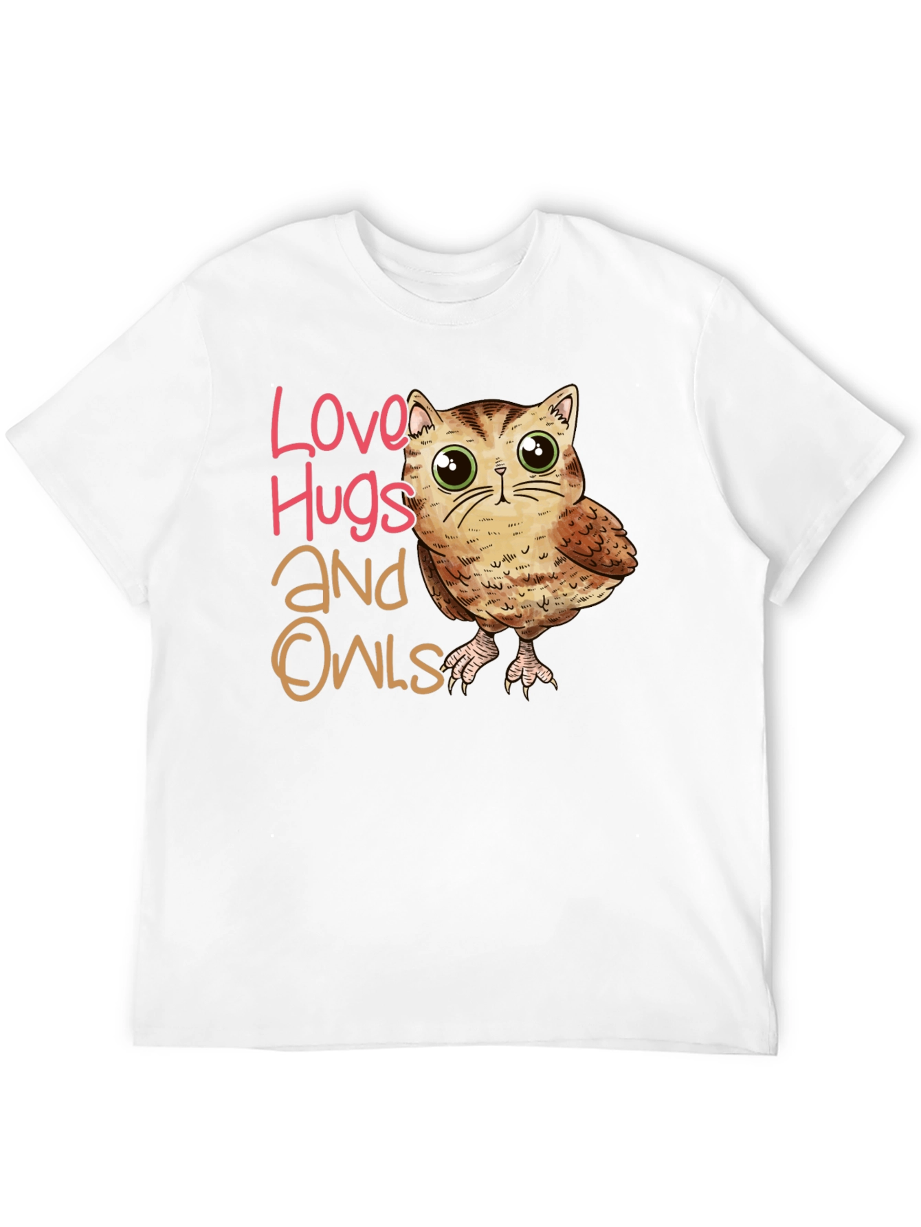 Love Hugs and Owls Graphic T-Shirt