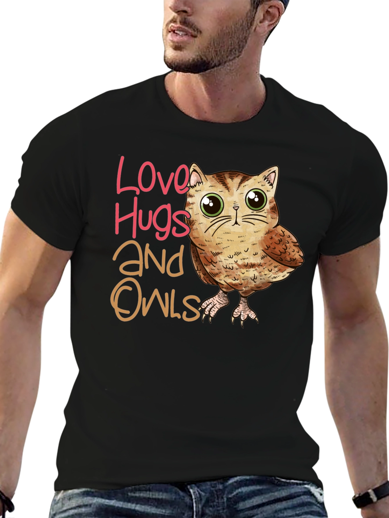 Love Hugs and Owls Graphic T-Shirt