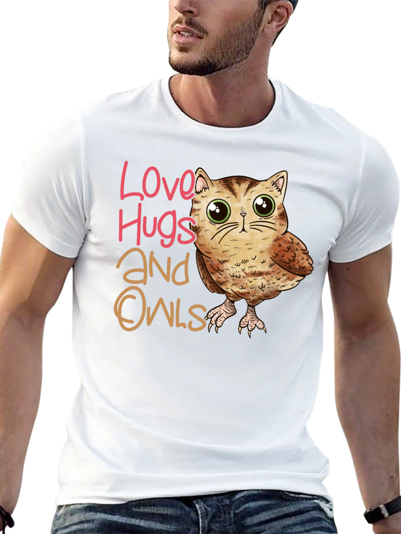 Love Hugs and Owls Graphic T-Shirt