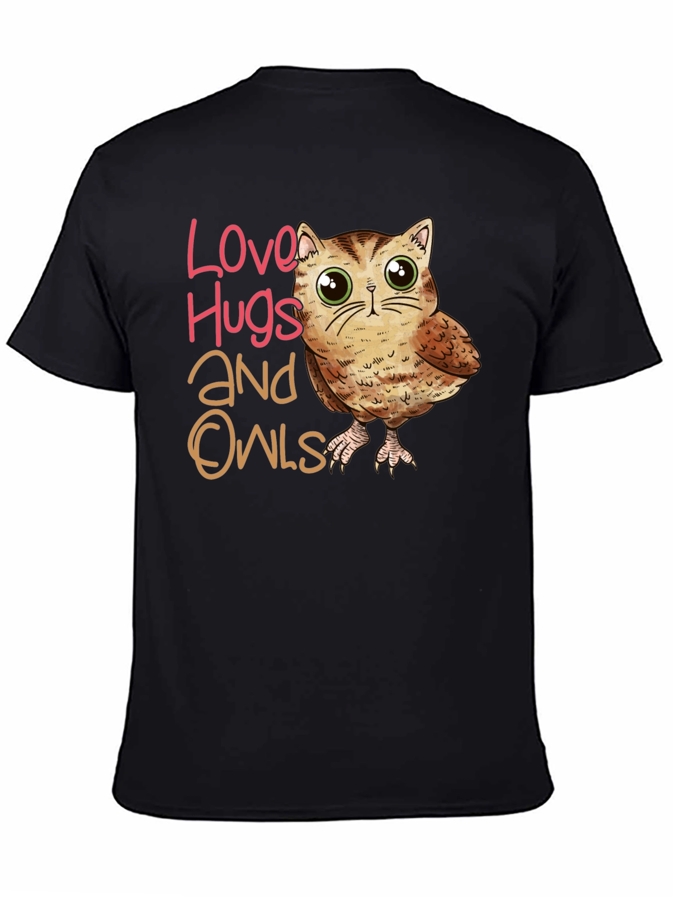 Love Hugs and Owls Graphic T-Shirt