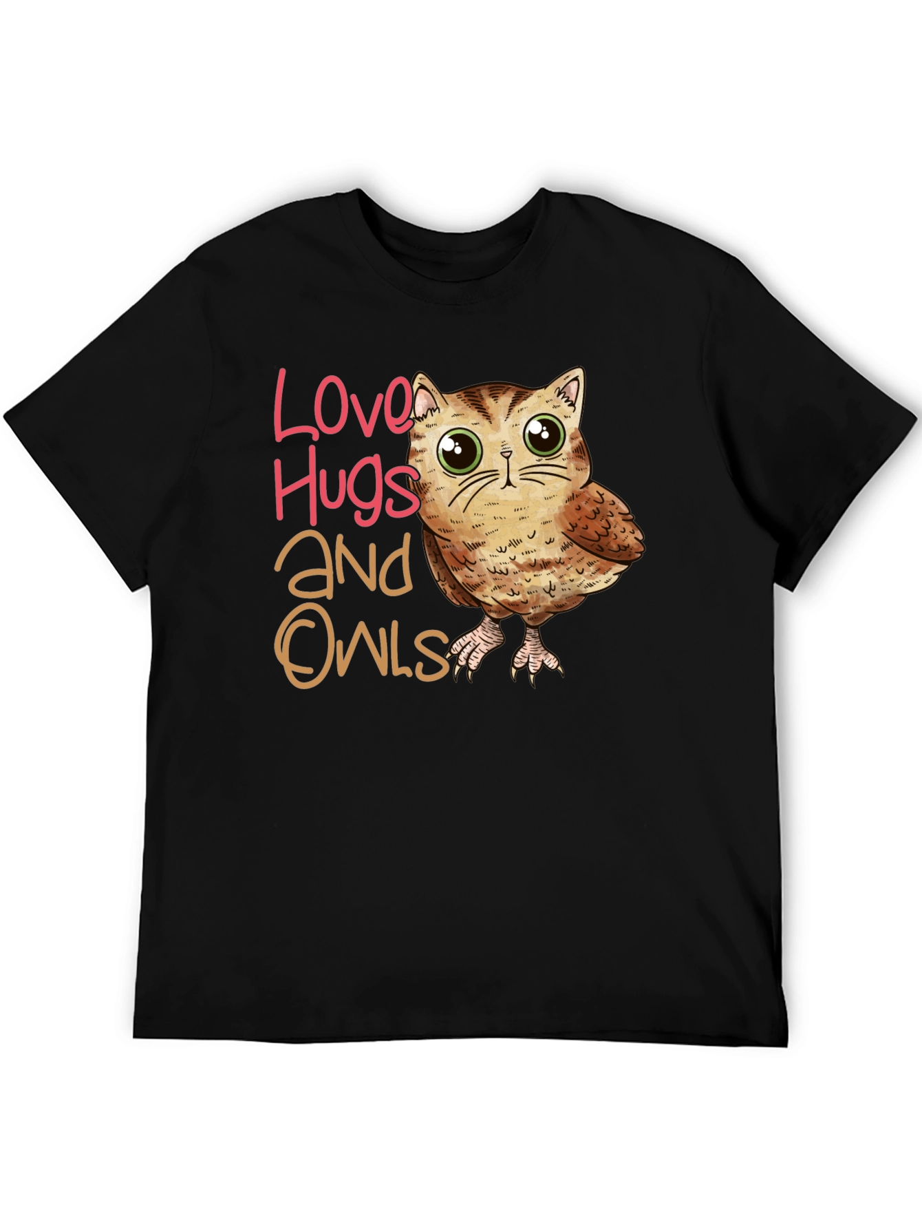 Love Hugs and Owls Graphic T-Shirt