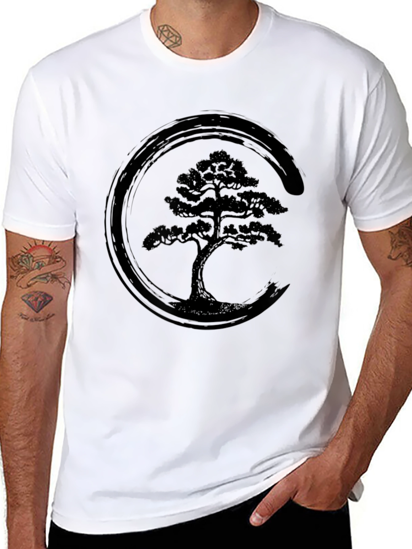 Zen Bonsai Tree T-Shirt - Unisex Crew Neck