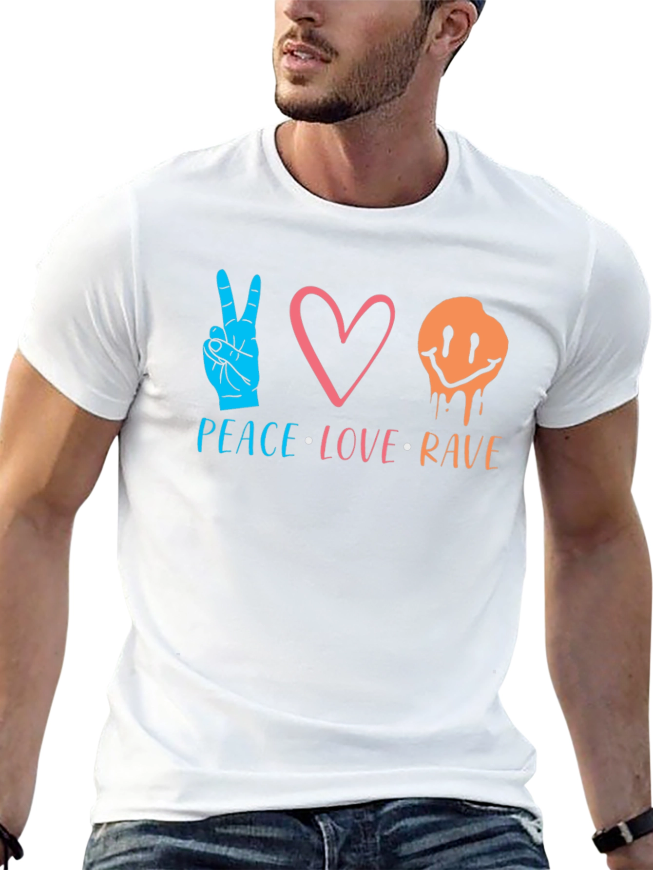 Peace Love Rave Graphic T-Shirt