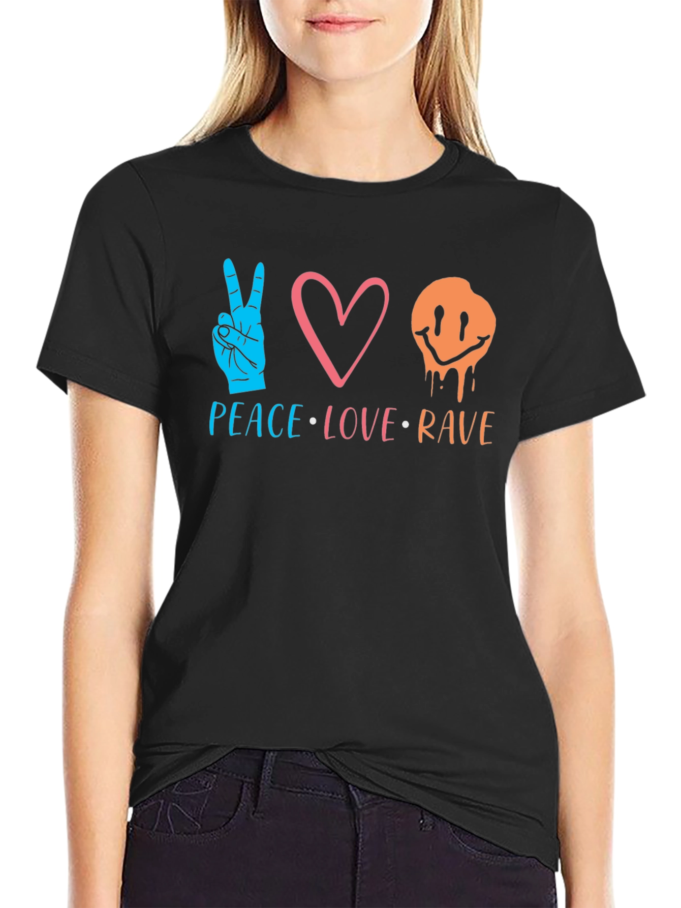 Peace Love Rave Graphic T-Shirt