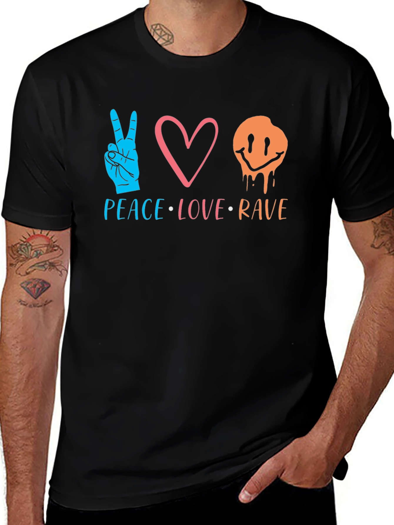 Peace Love Rave Graphic T-Shirt