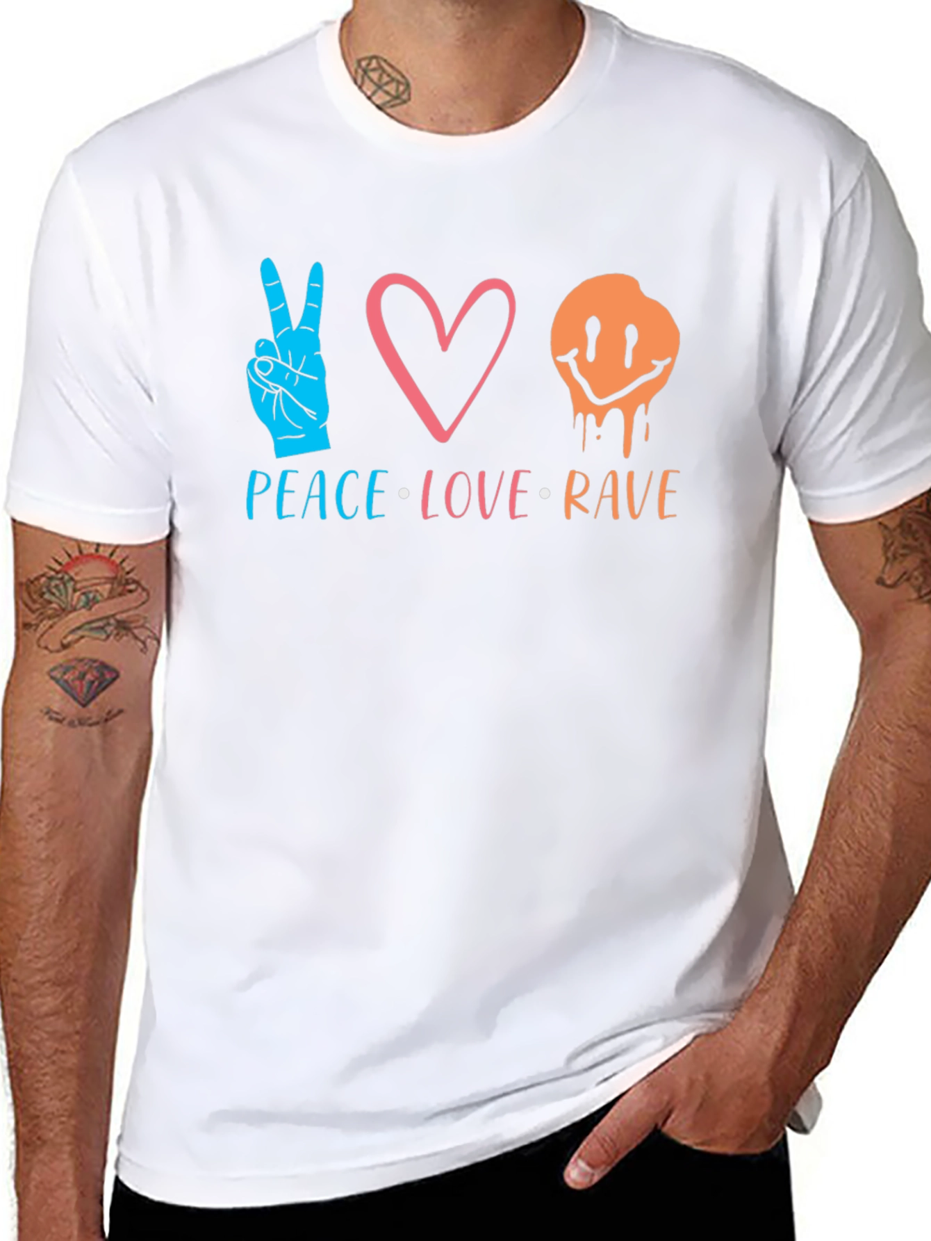 Peace Love Rave Graphic T-Shirt