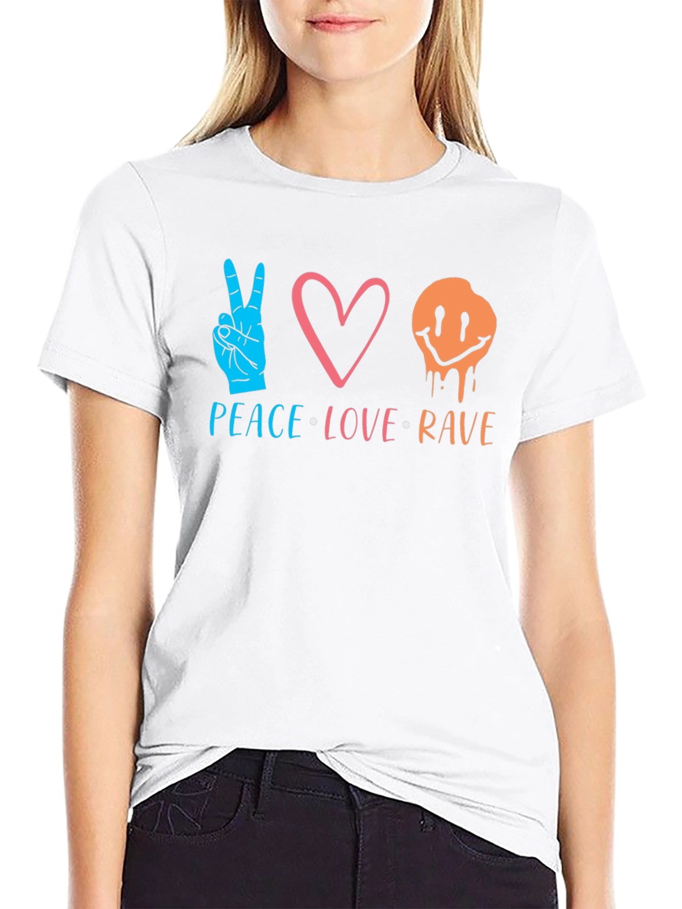 Peace Love Rave Graphic T-Shirt