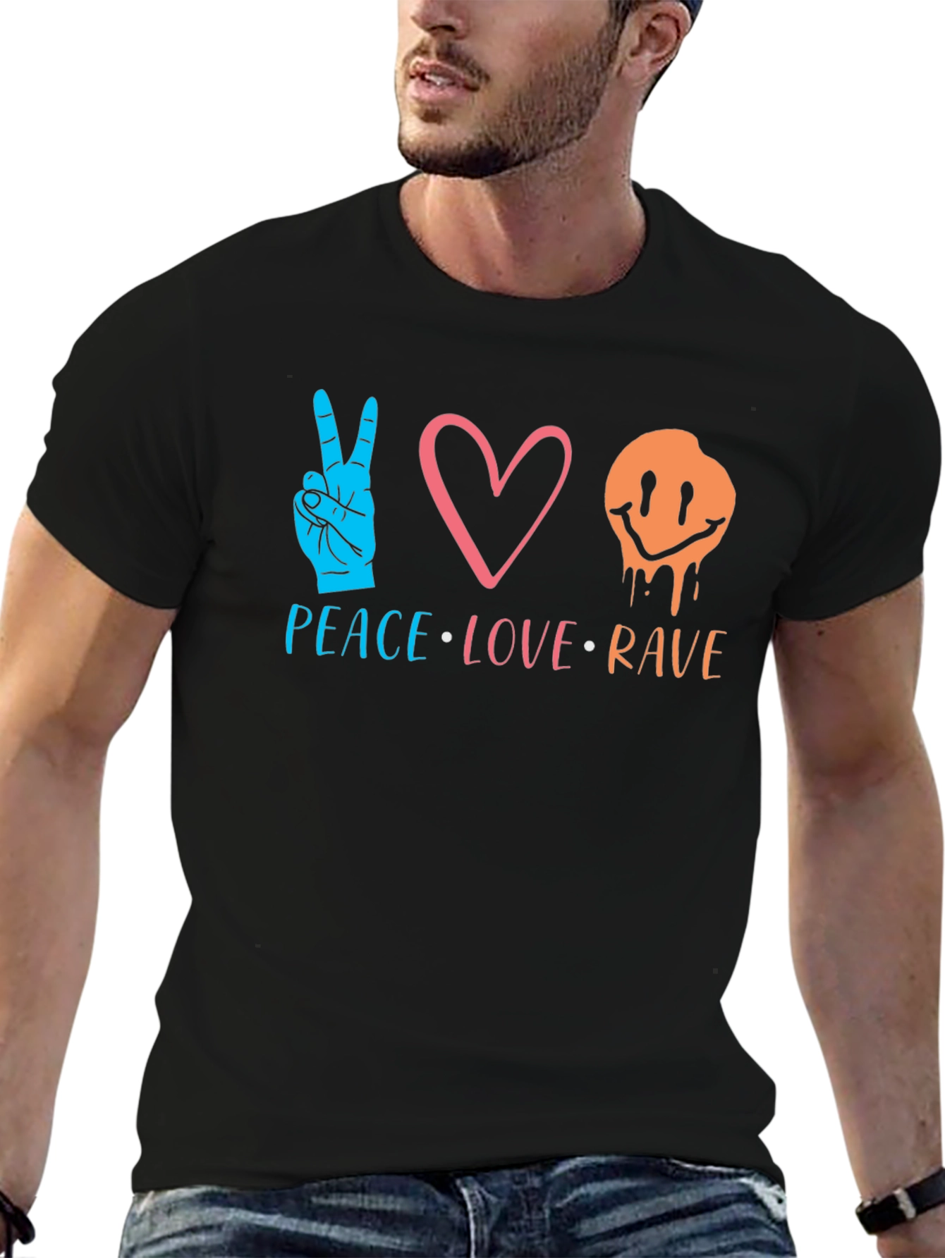 Peace Love Rave Graphic T-Shirt