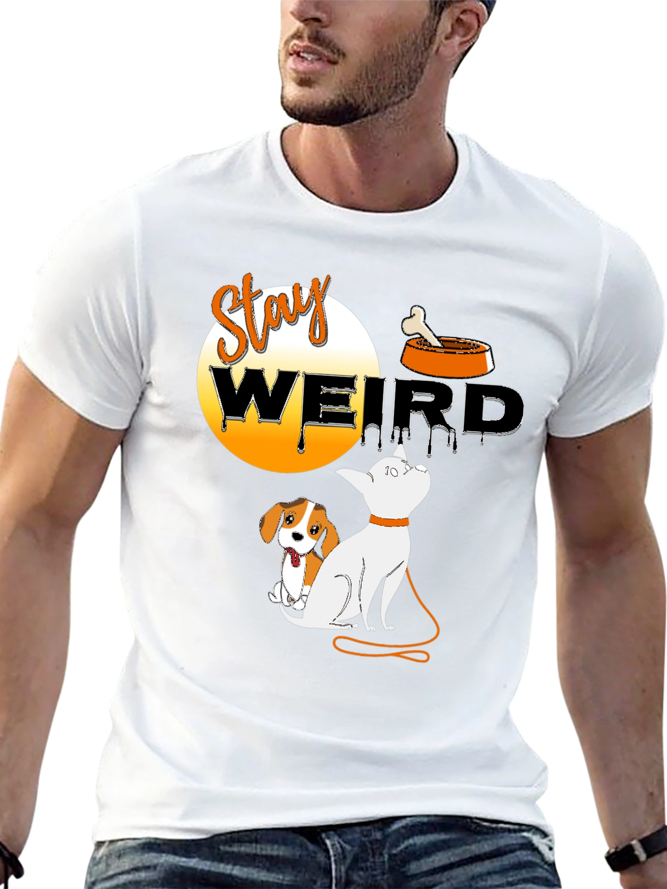 Stay Weird Dog T-Shirt Funny Pet Lover Tee