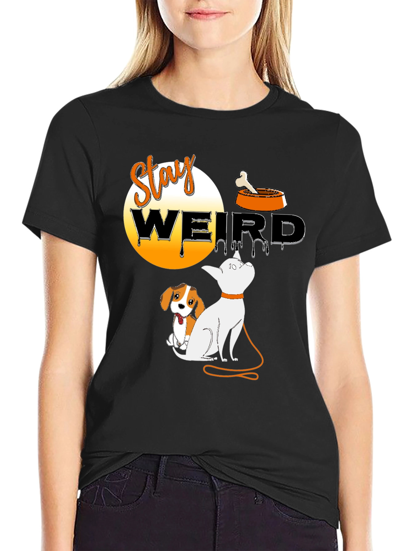 Stay Weird Dog T-Shirt Funny Pet Lover Tee