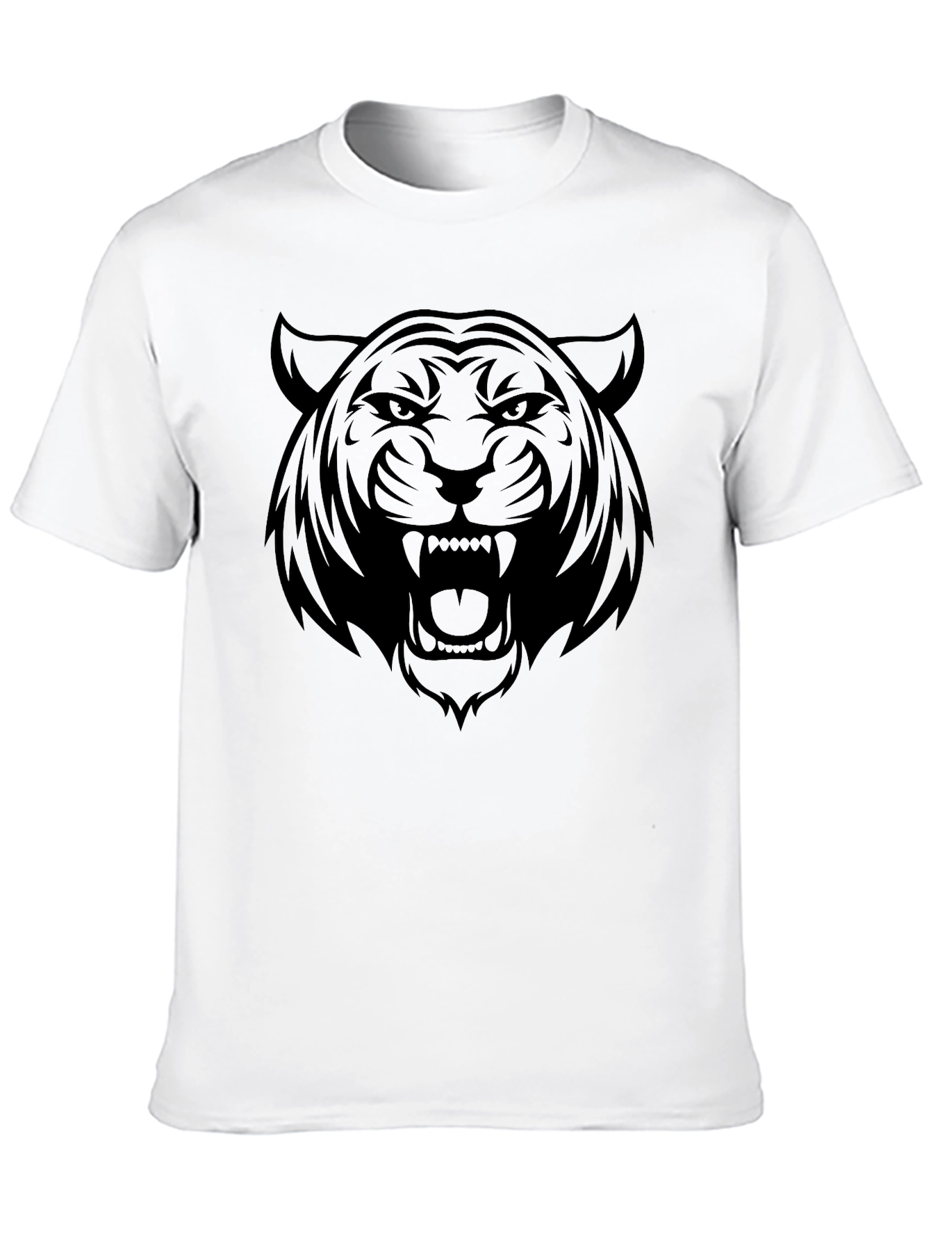Black Tiger Graphic Tee - Mens Casual T-Shirt