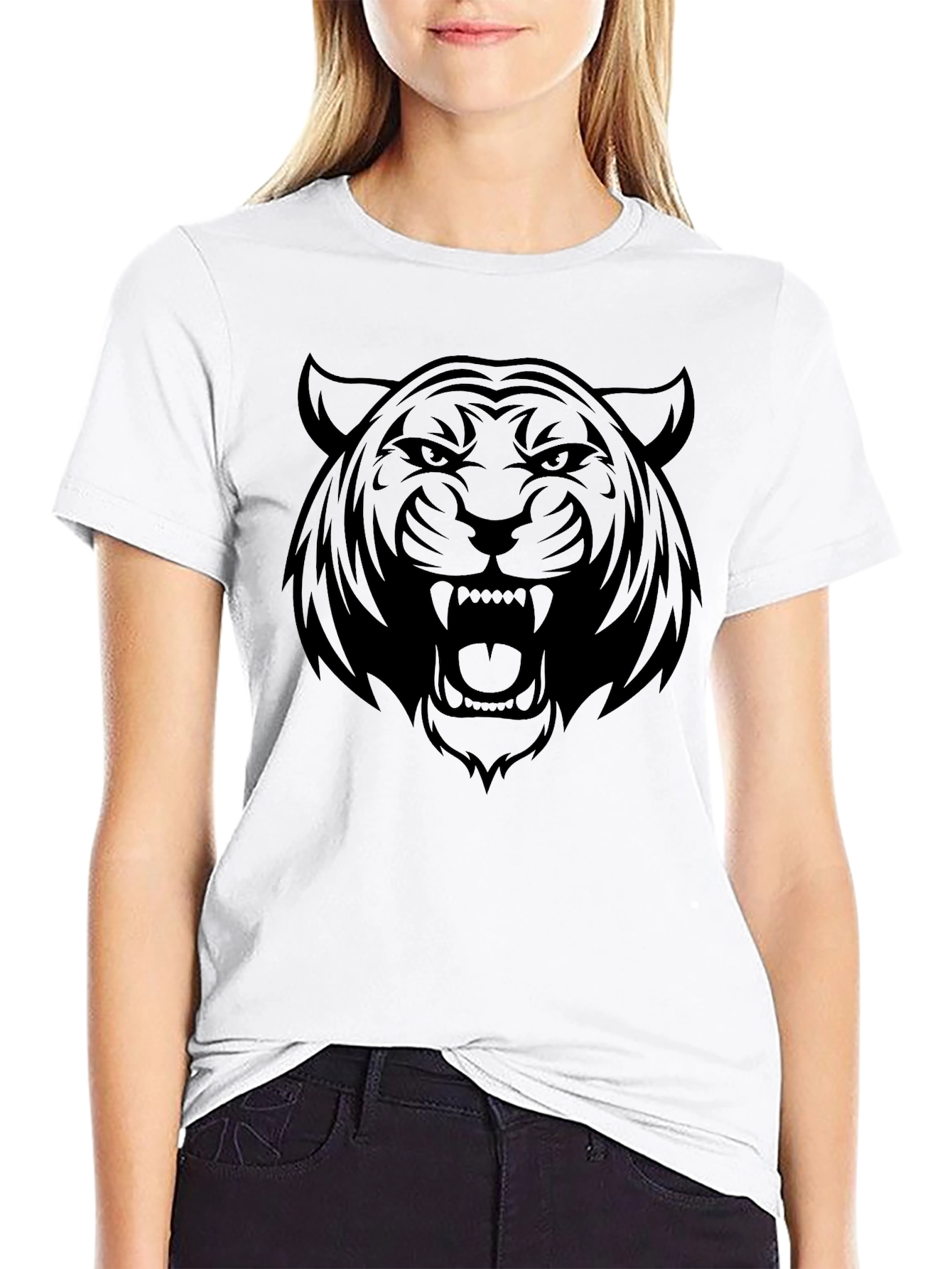 Black Tiger Graphic Tee - Mens Casual T-Shirt