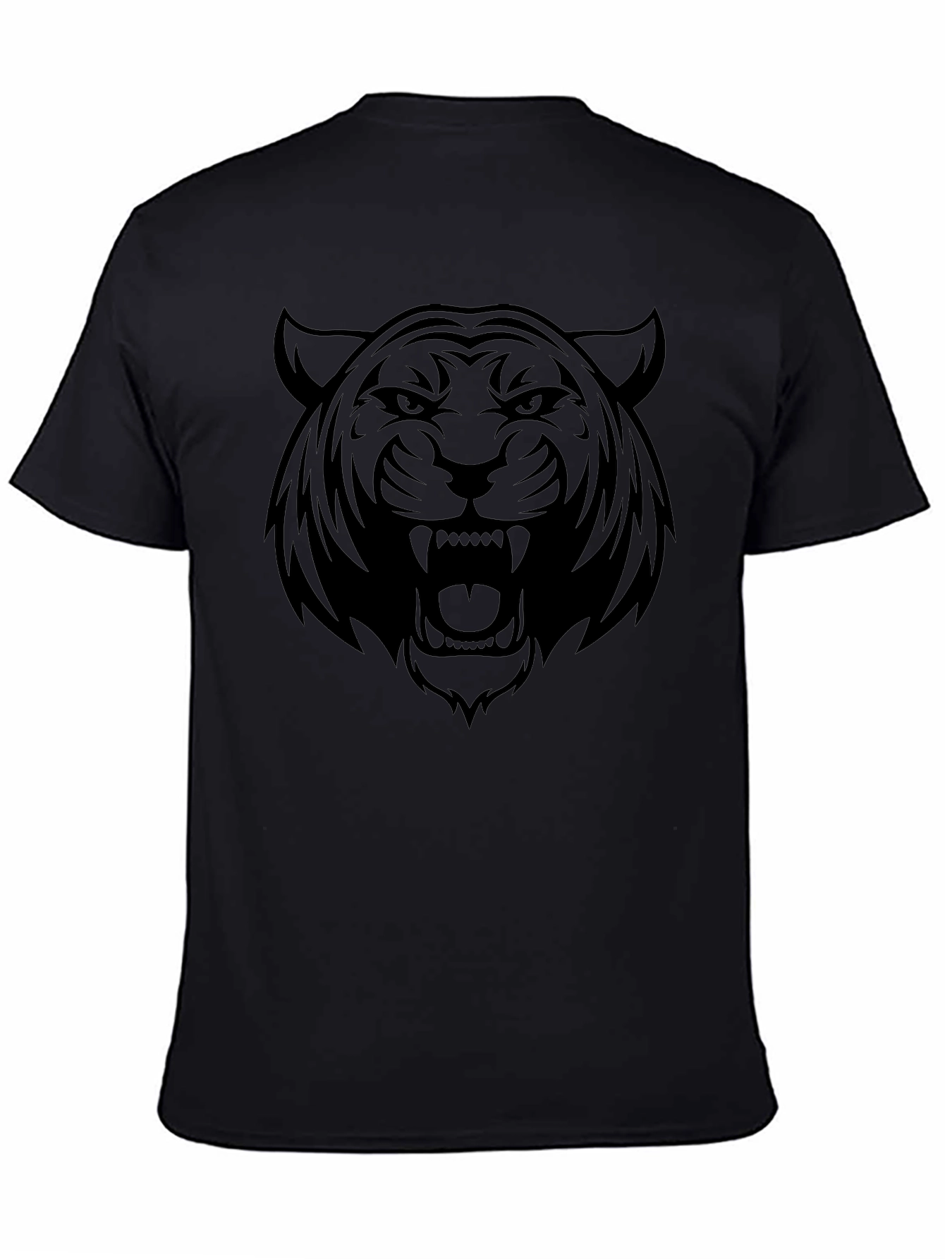 Black Tiger Graphic Tee - Mens Casual T-Shirt