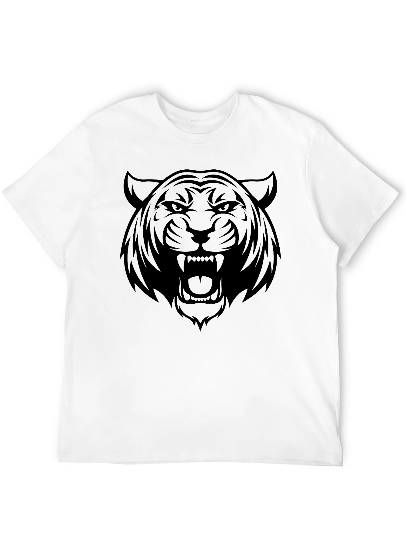 Black Tiger Graphic Tee - Mens Casual T-Shirt