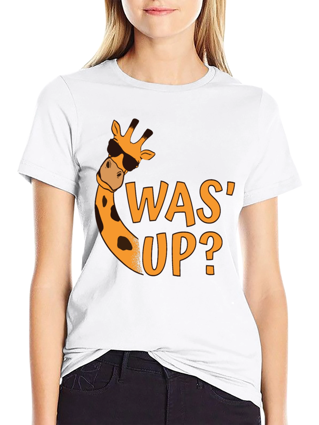 Cool Giraffe Was Up? Black Graphic Tee