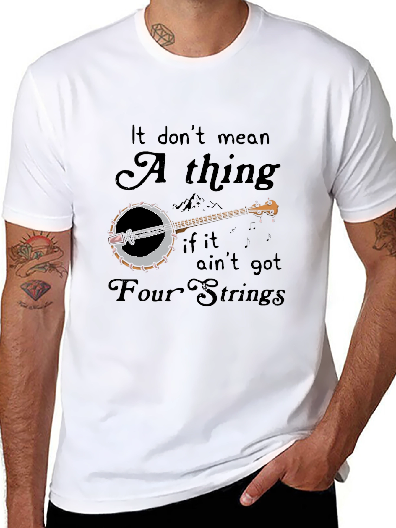 Four String Banjo Graphic T-Shirt