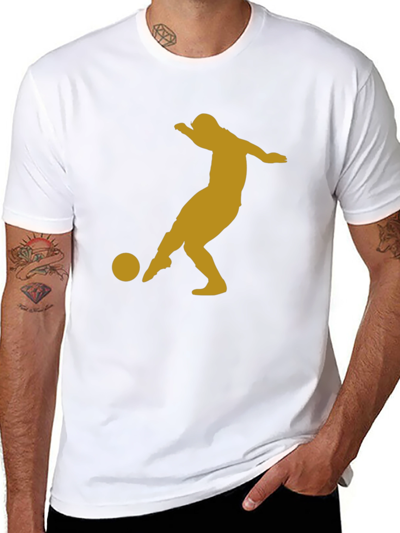 Soccer Player Graphic Tee - Black T-Shirt