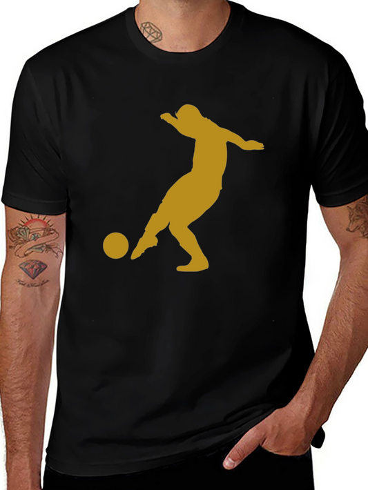 Soccer Player Graphic Tee - Black T-Shirt