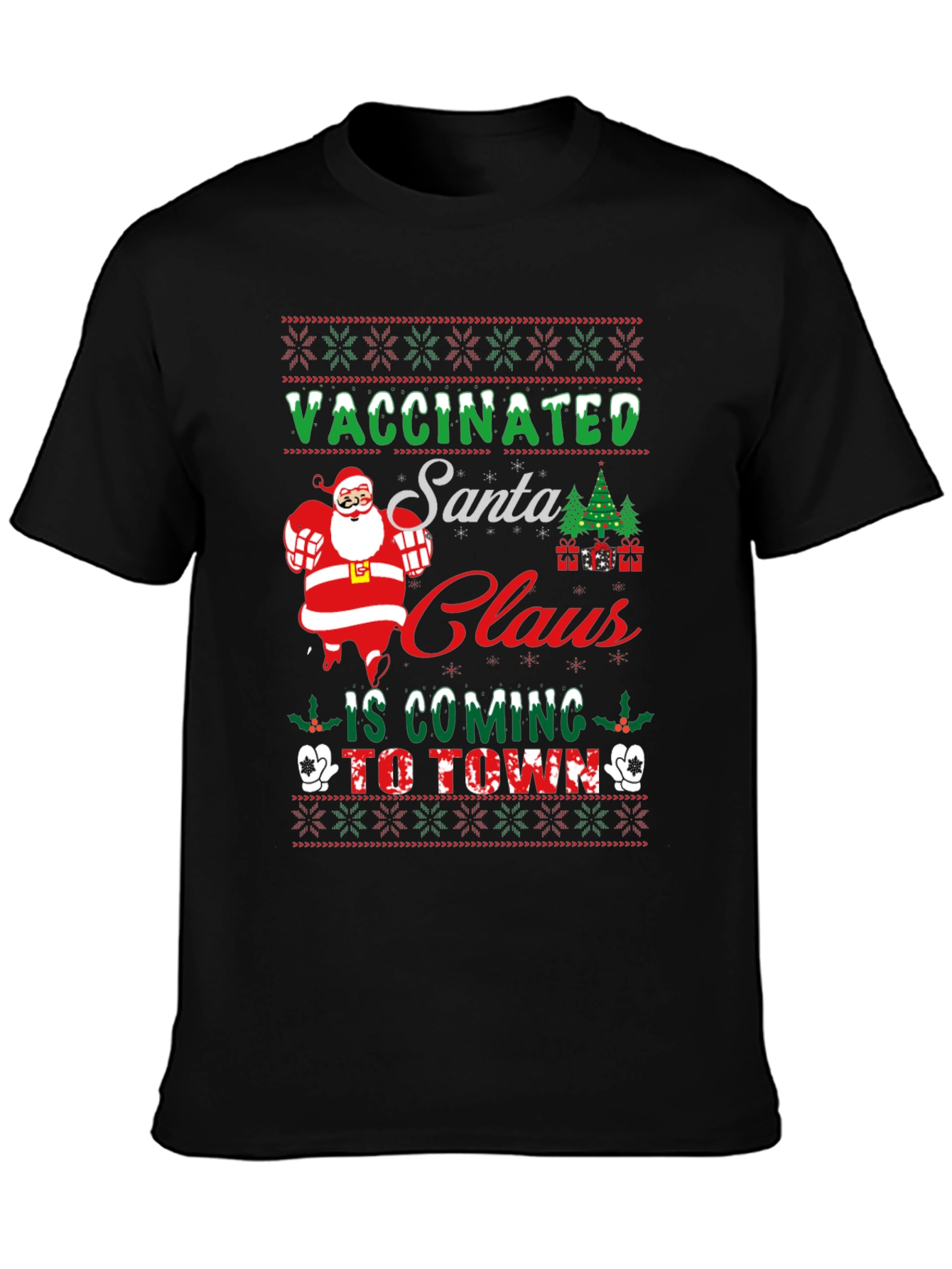 Vaccinated Santa Claus Christmas T-Shirt