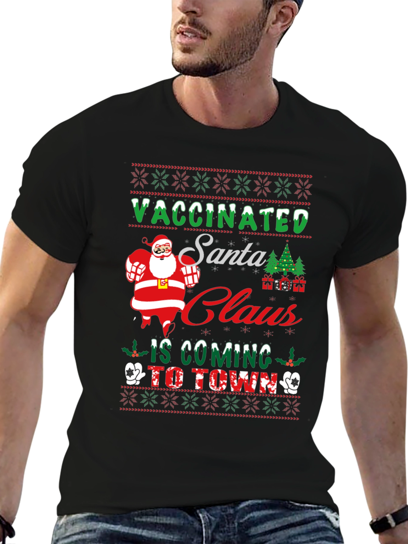 Vaccinated Santa Claus Christmas T-Shirt