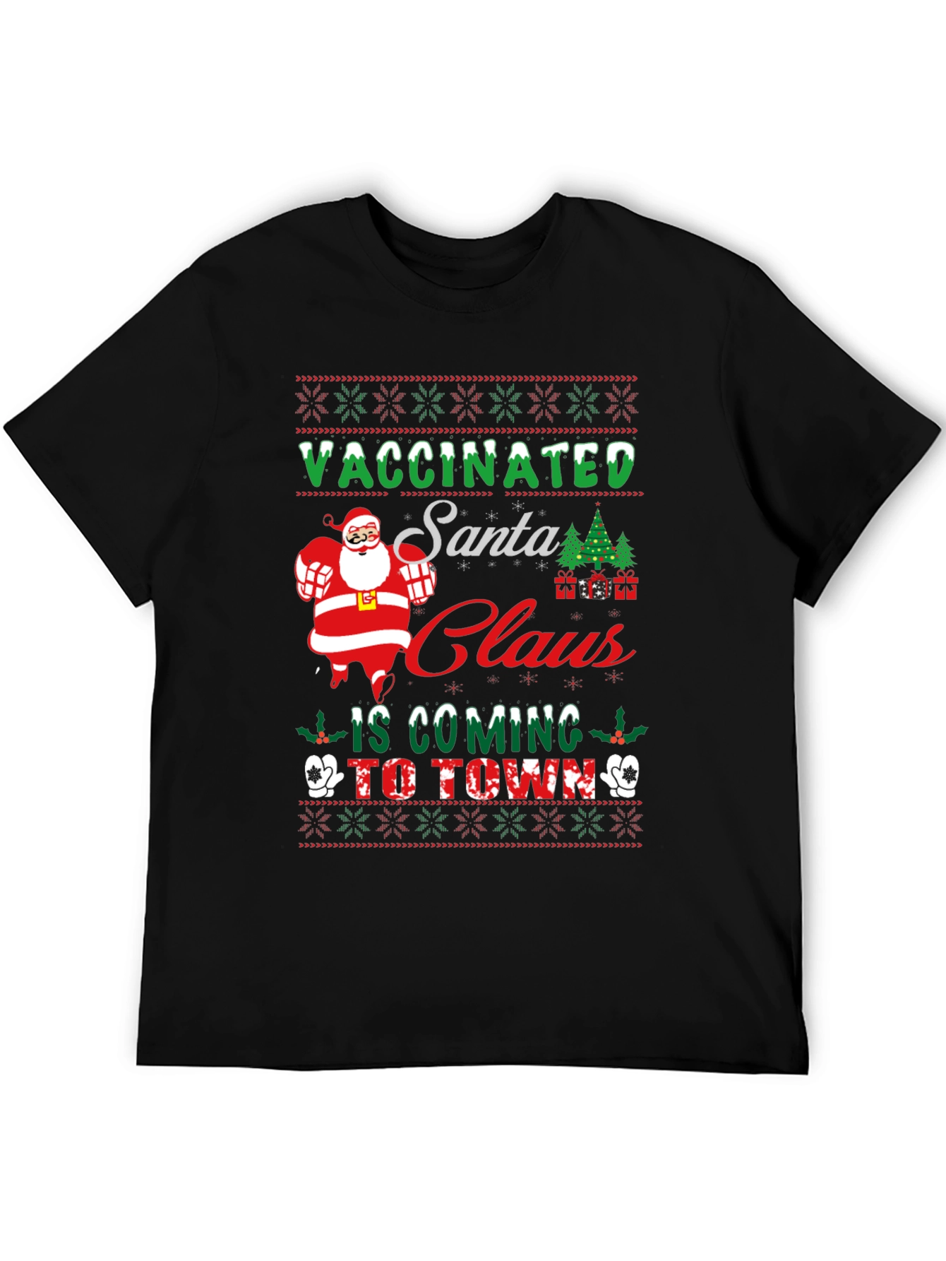 Vaccinated Santa Claus Christmas T-Shirt