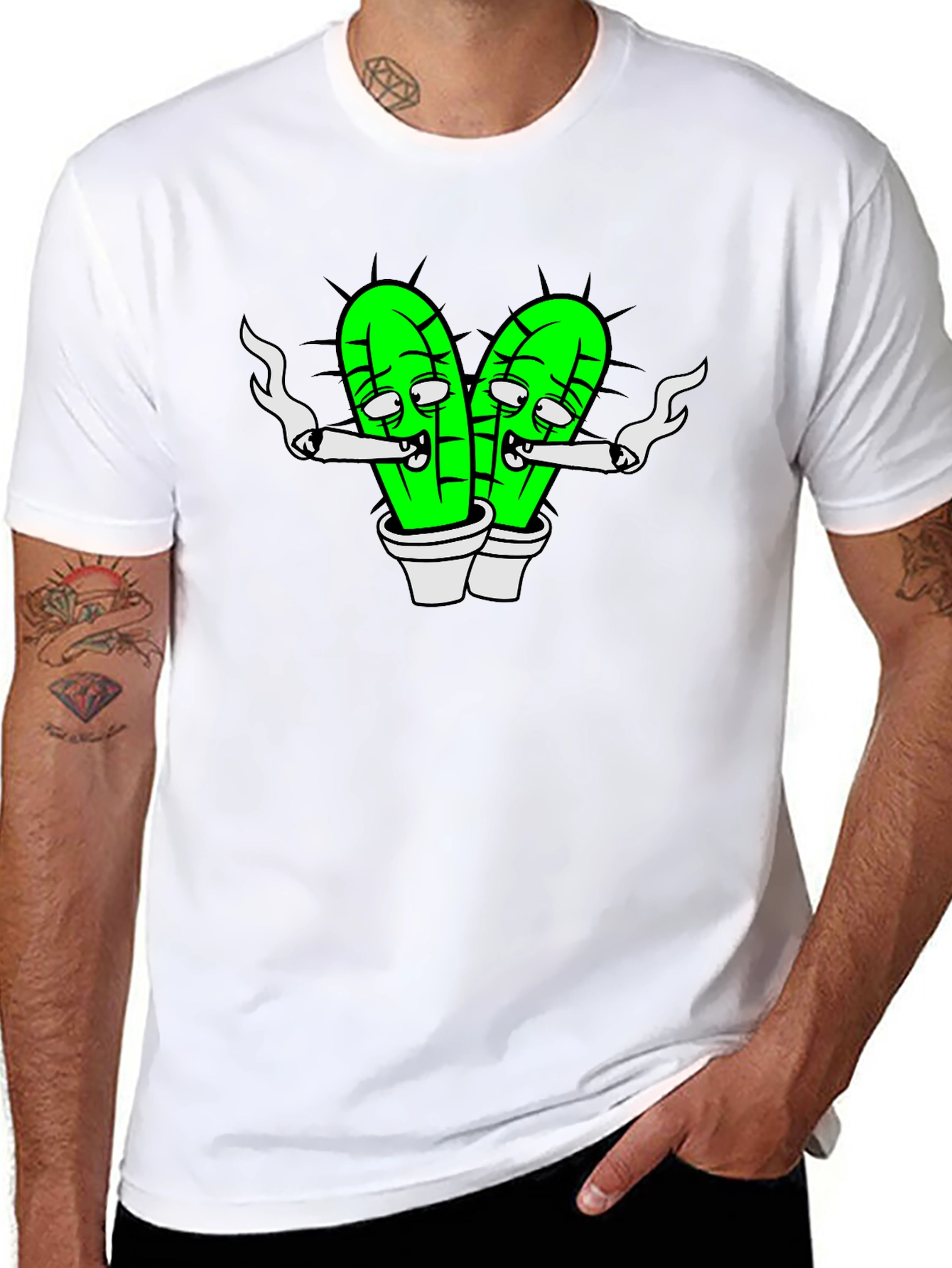 Cartoon Cactus Joint T-Shirt