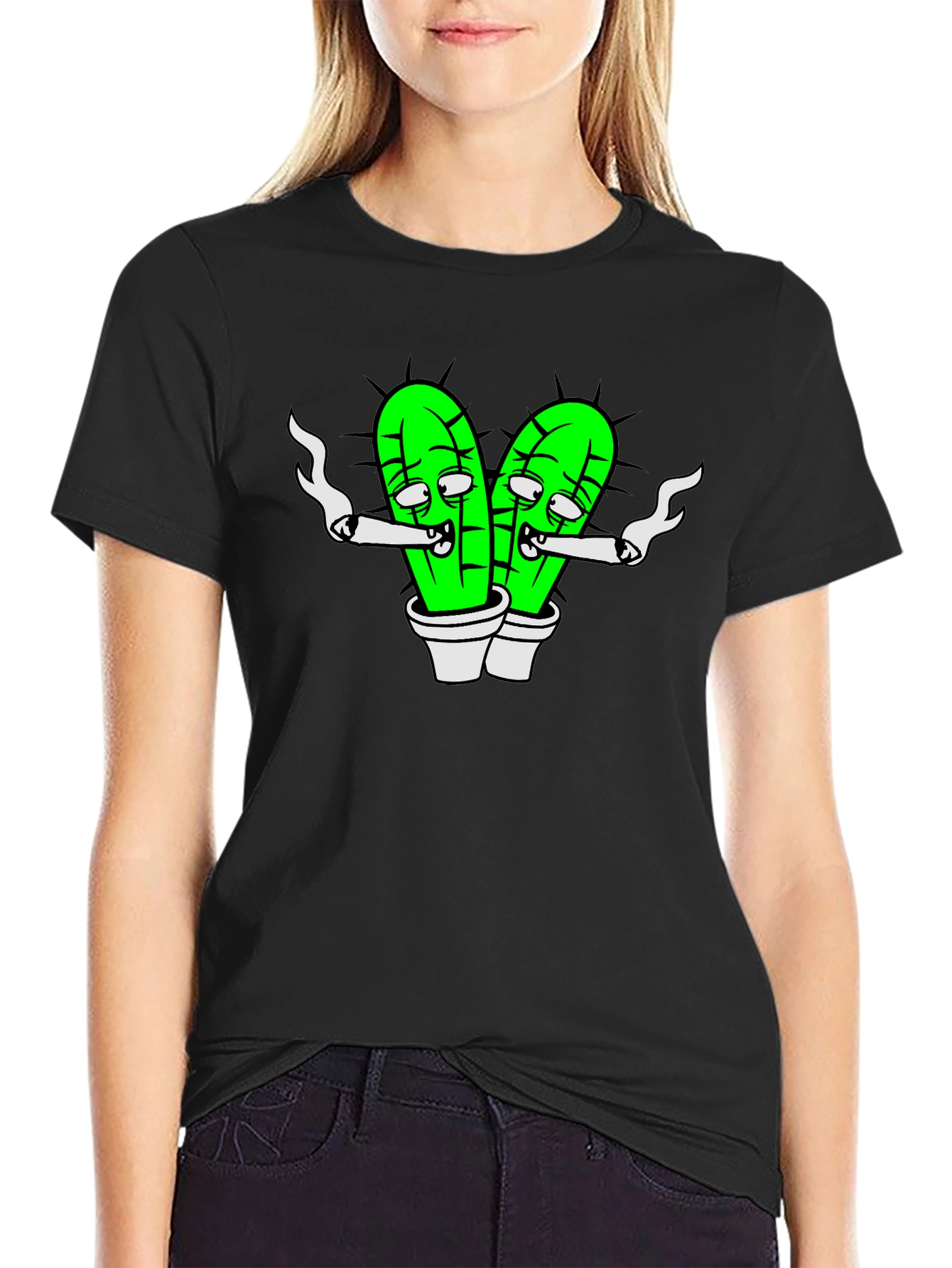 Cartoon Cactus Joint T-Shirt