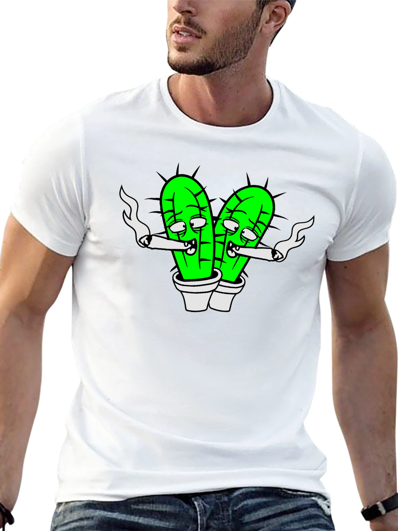 Cartoon Cactus Joint T-Shirt