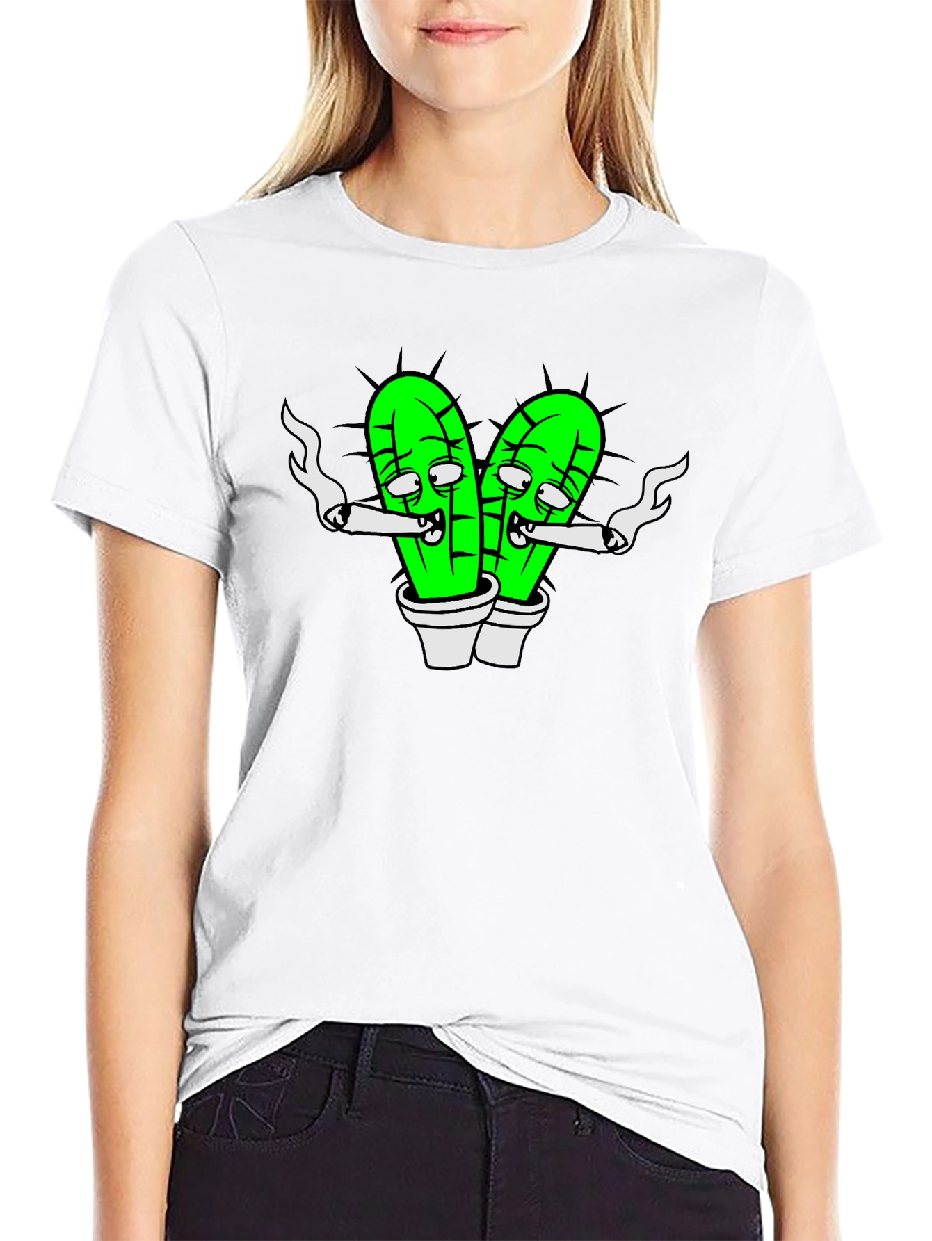 Cartoon Cactus Joint T-Shirt