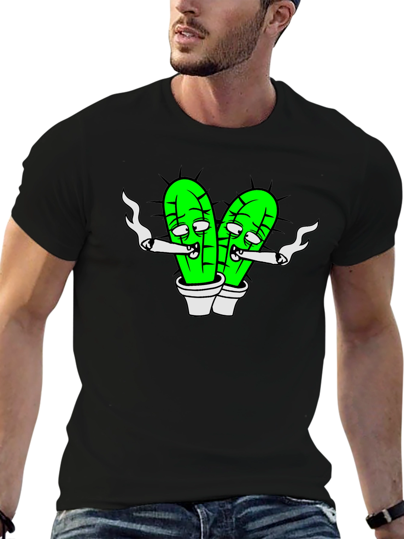 Cartoon Cactus Joint T-Shirt