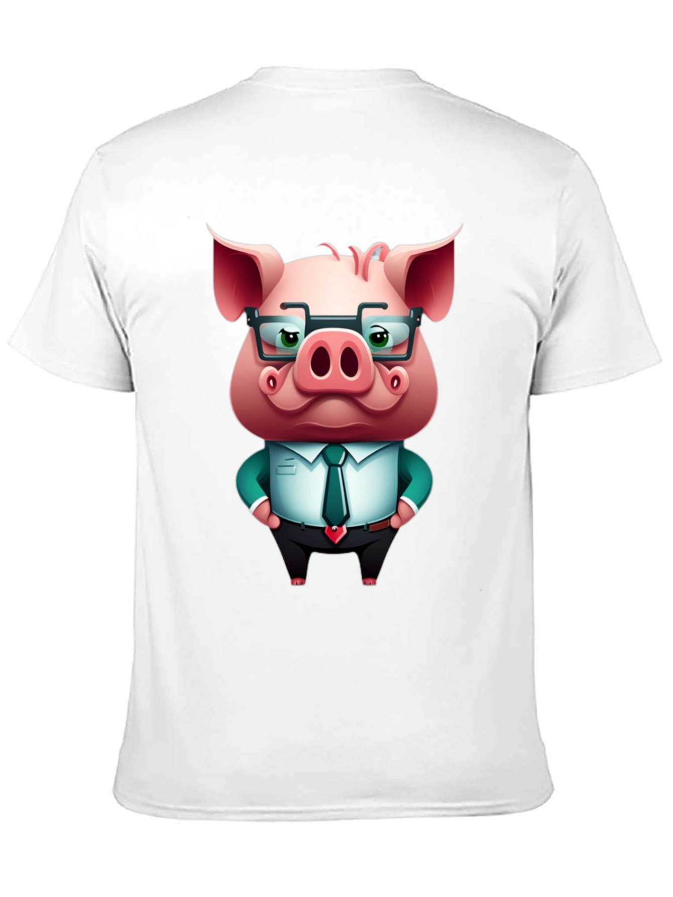 Cool Pig in Suit Graphic Tee - Black T-Shirt