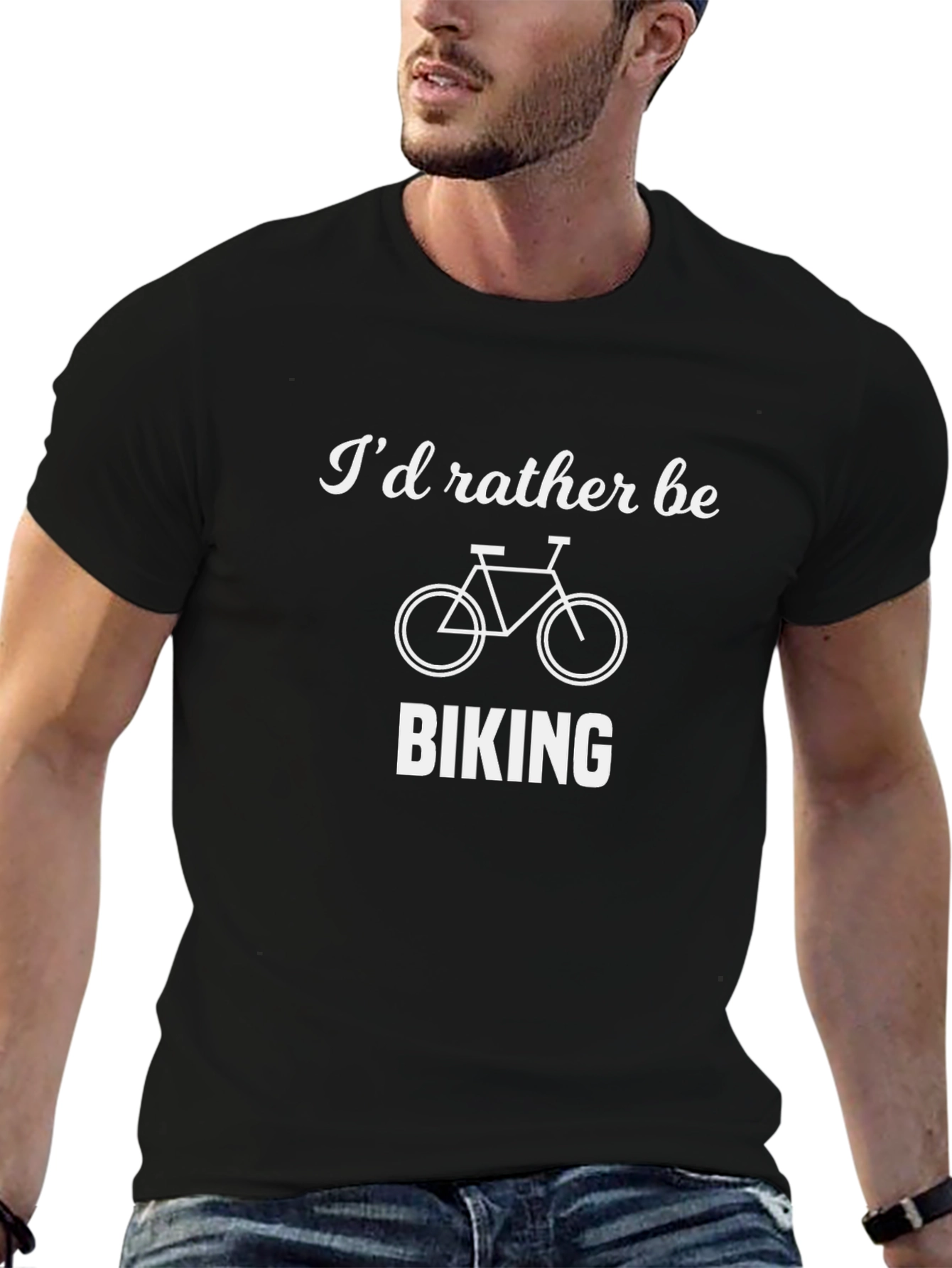Id Rather Be Biking Black Graphic Tee