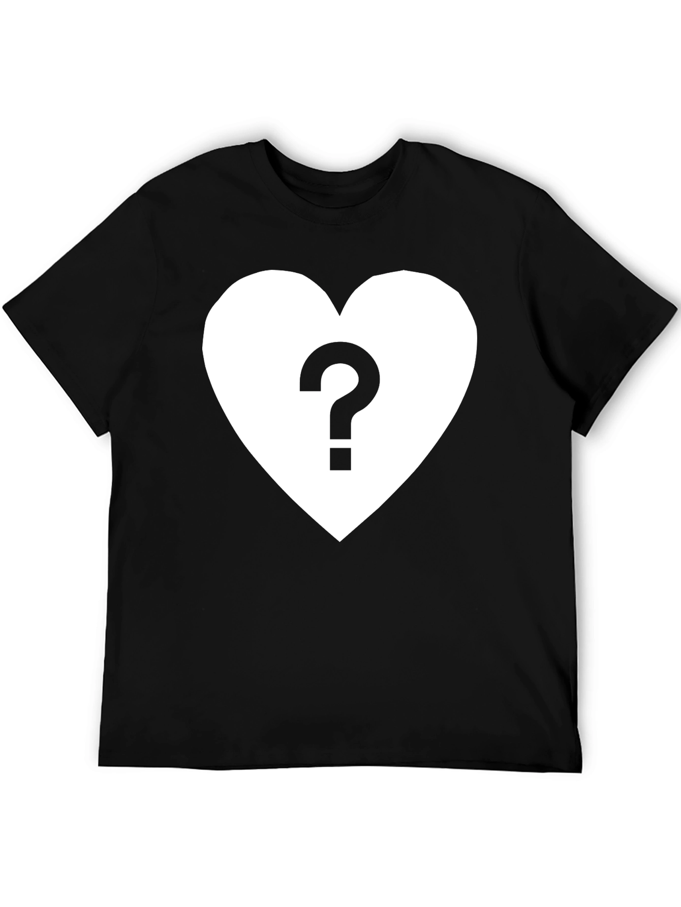Heart Question Mark Graphic Tee - Casual Style