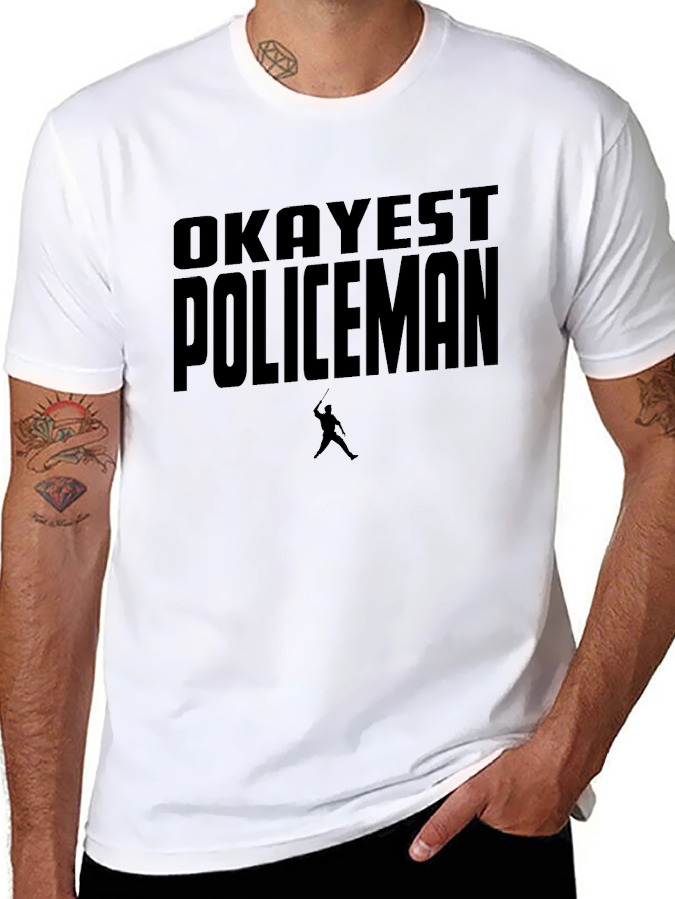 Okayest Policeman Graphic Tee - Black
