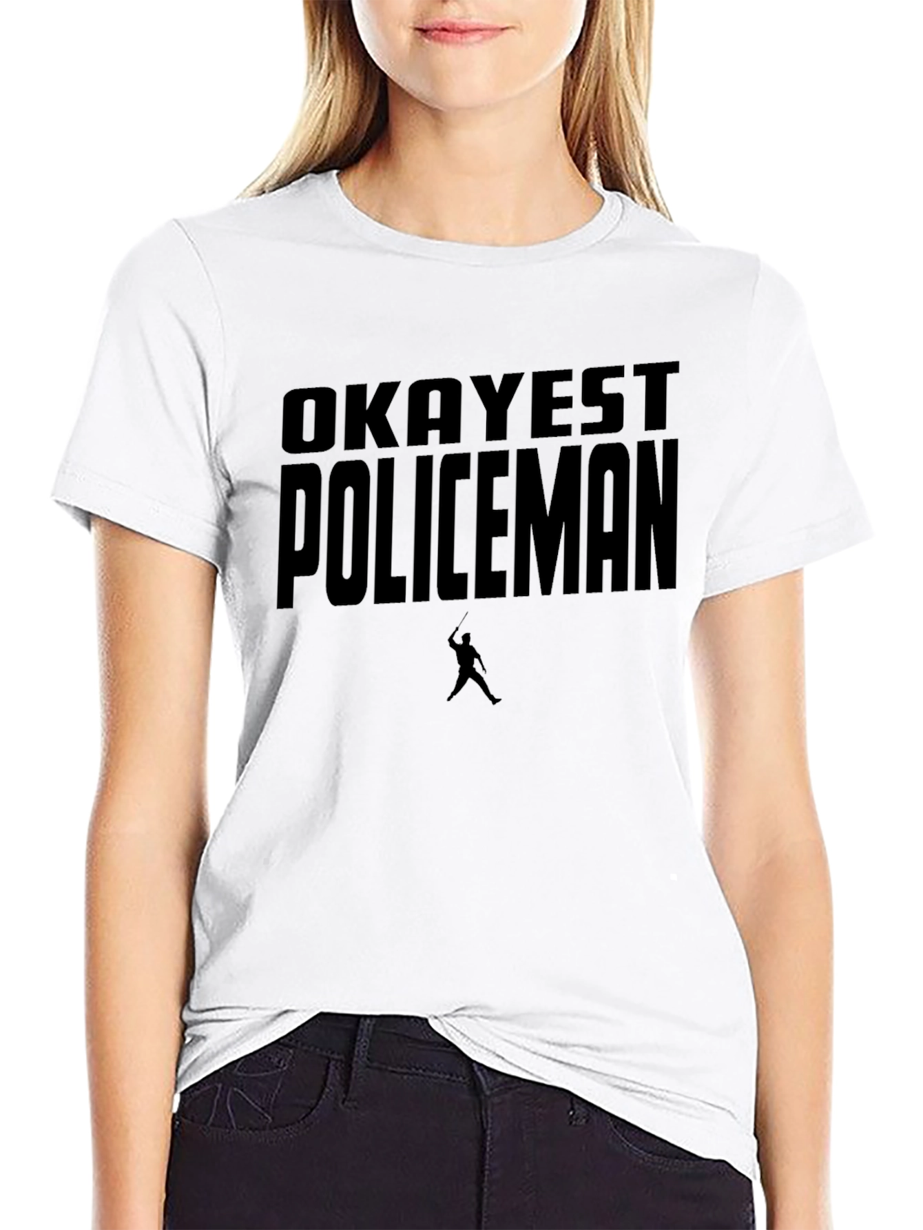 Okayest Policeman Graphic Tee - Black