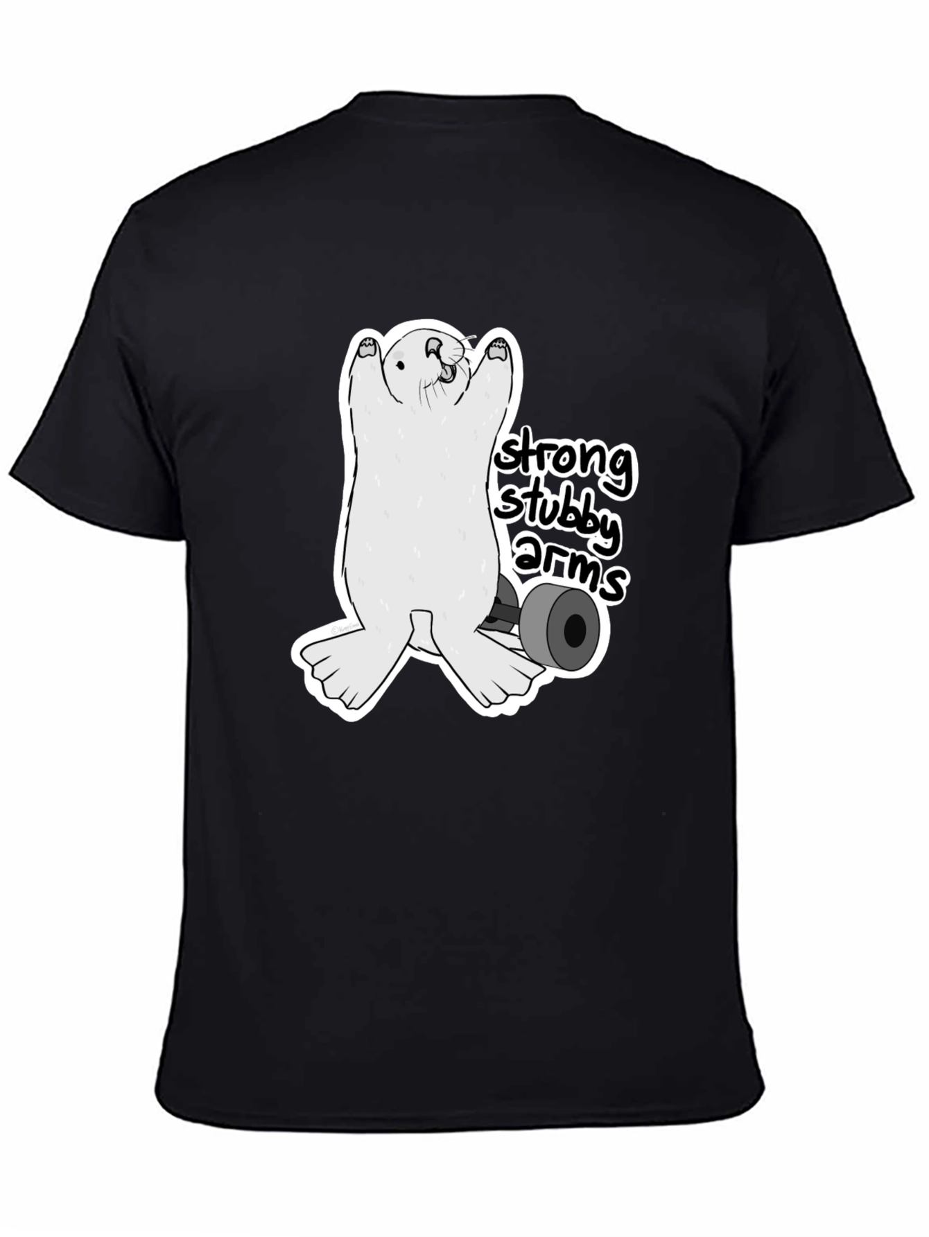 Strong Stubby Arms T-Shirt - Weightlifting Otter Tee