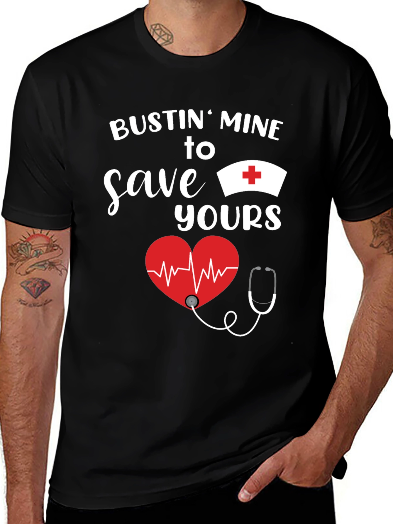 Bustin Mine to Save Yours Nurse T-Shirt