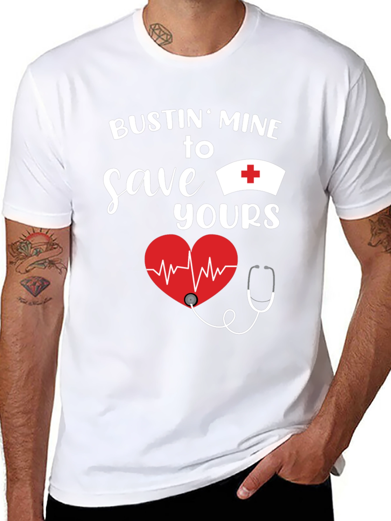 Bustin Mine to Save Yours Nurse T-Shirt
