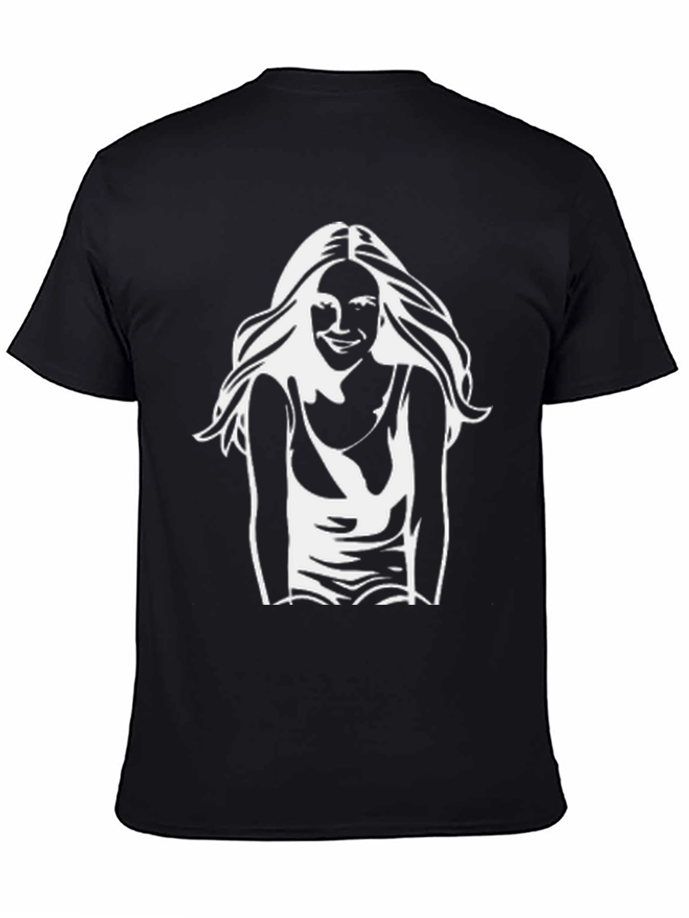 Black T-Shirt with White Graphic